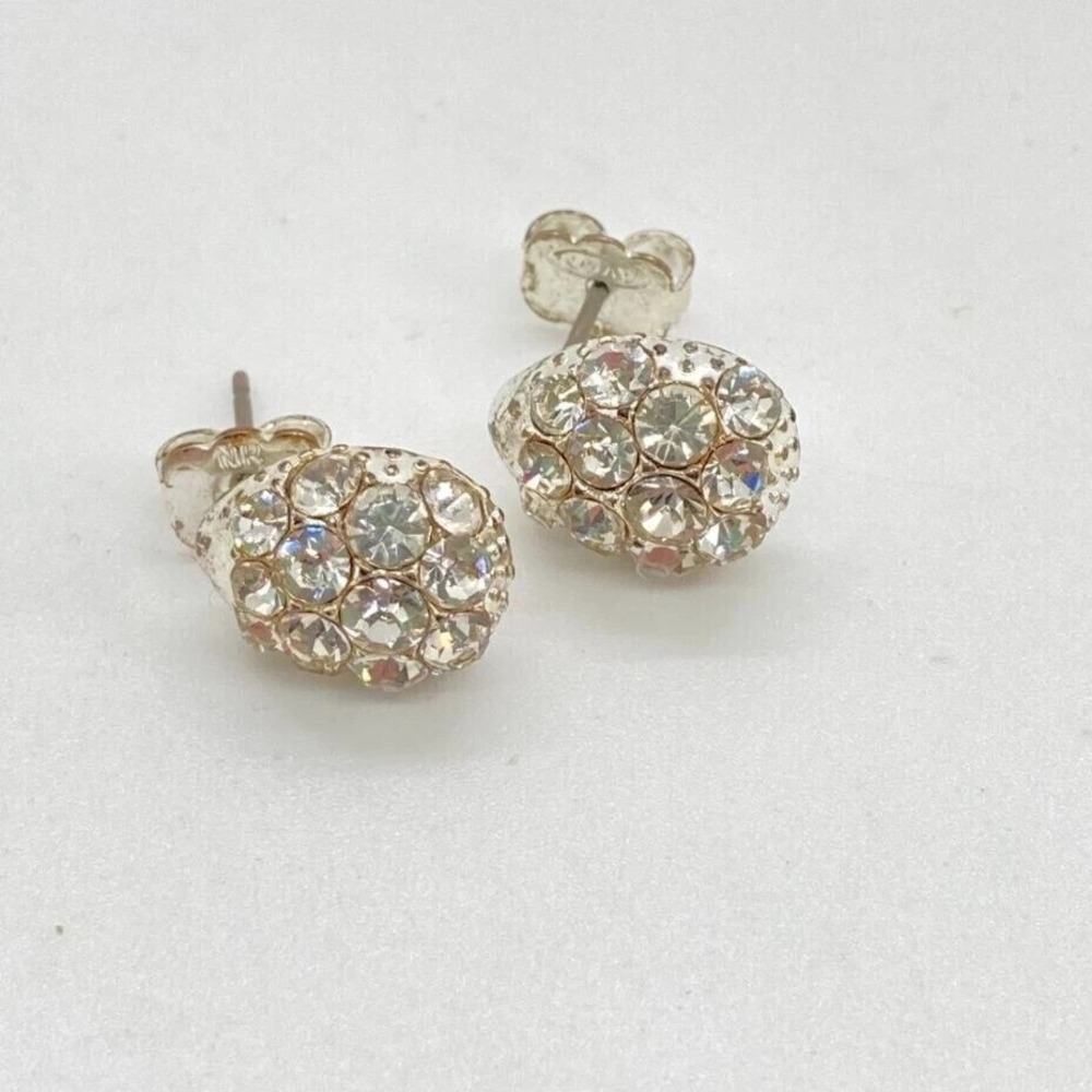 Sparkling Clear Crystal‎ Pave Teardrop Stud Earrings Silver Tone Fashion Jewelry